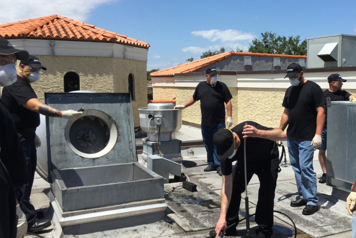 Restaurant Make-up air filter cleaning